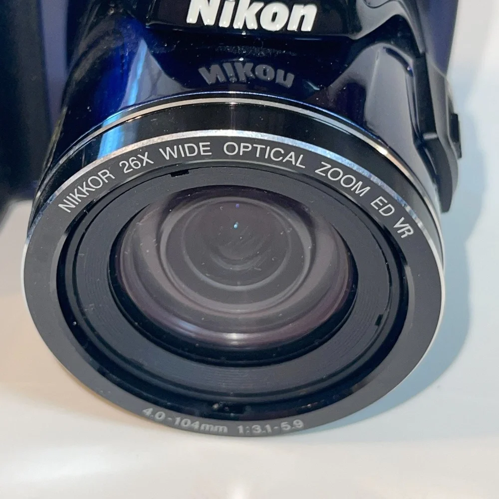 Nikon COOLPIX L810 Digital Camera Blue 16.1 MP + 16 GB SD Card Tested Box Cord